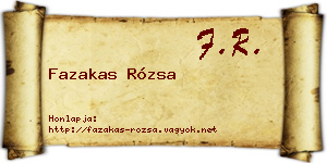 Fazakas Rózsa névjegykártya
