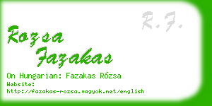 rozsa fazakas business card